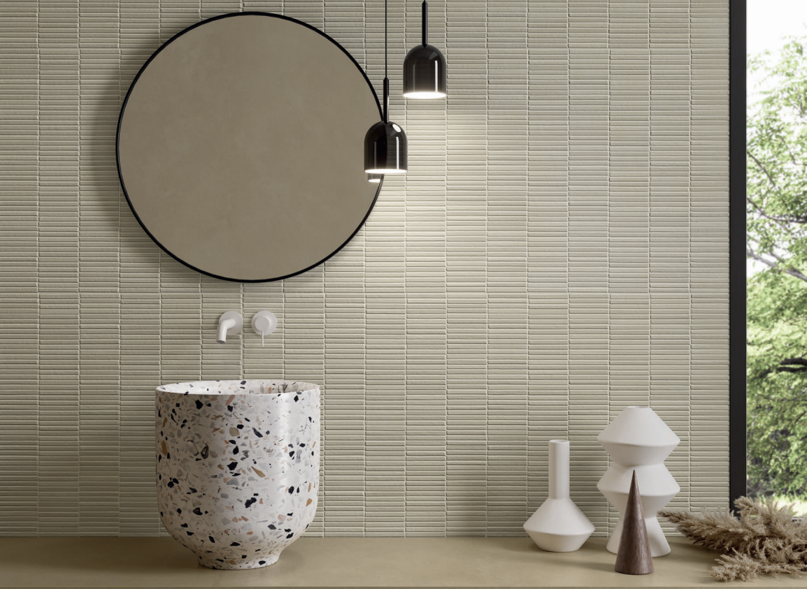 Lands White Mini Stripes