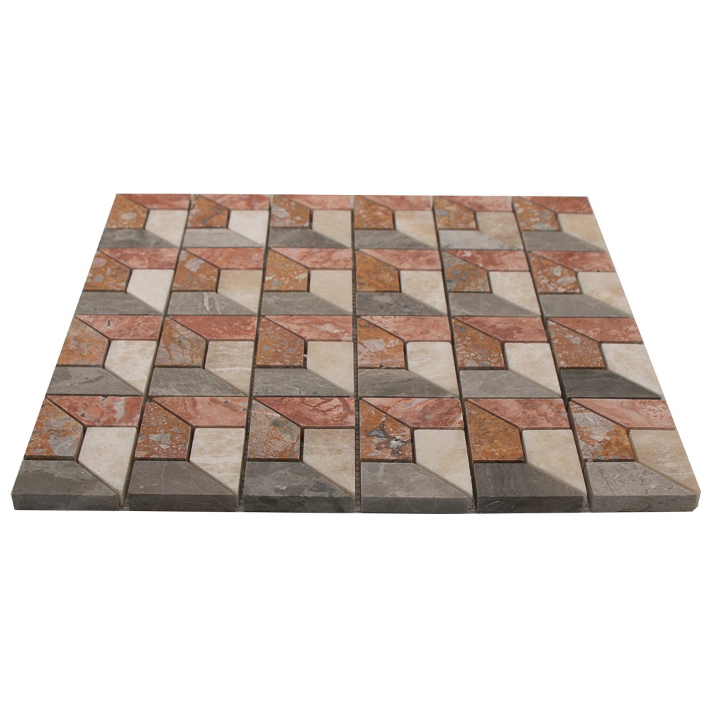 Mosaic 3D Cream Red