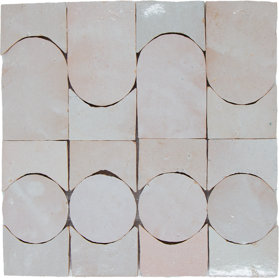 Zellige Gris Rose Soleil