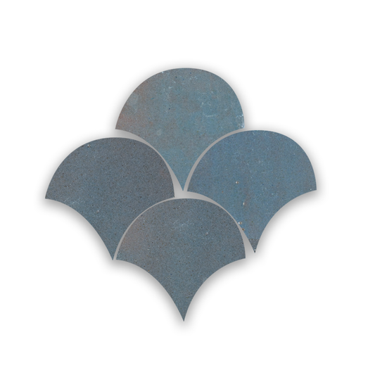 Zellige Gris Aubergine Poisson Echelles