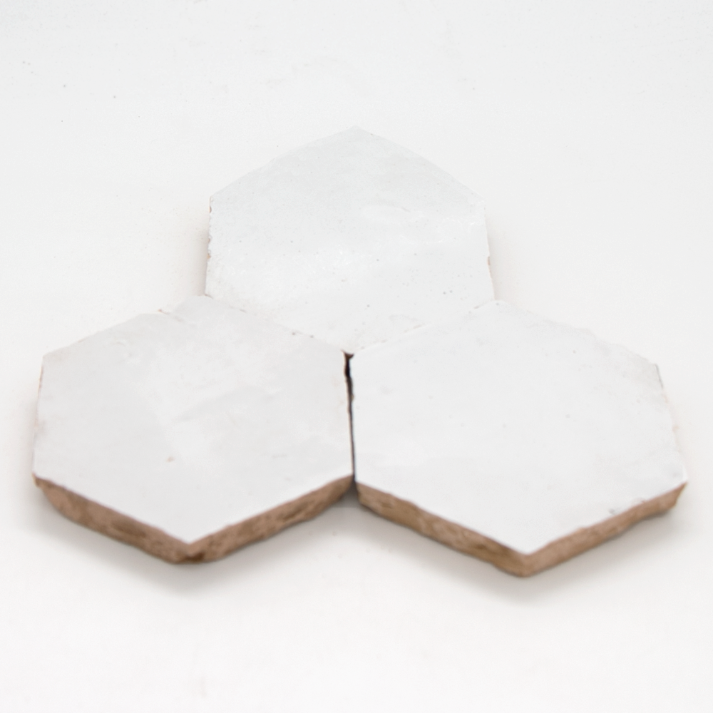 SAM Zellige Neige Blanc Hexagone