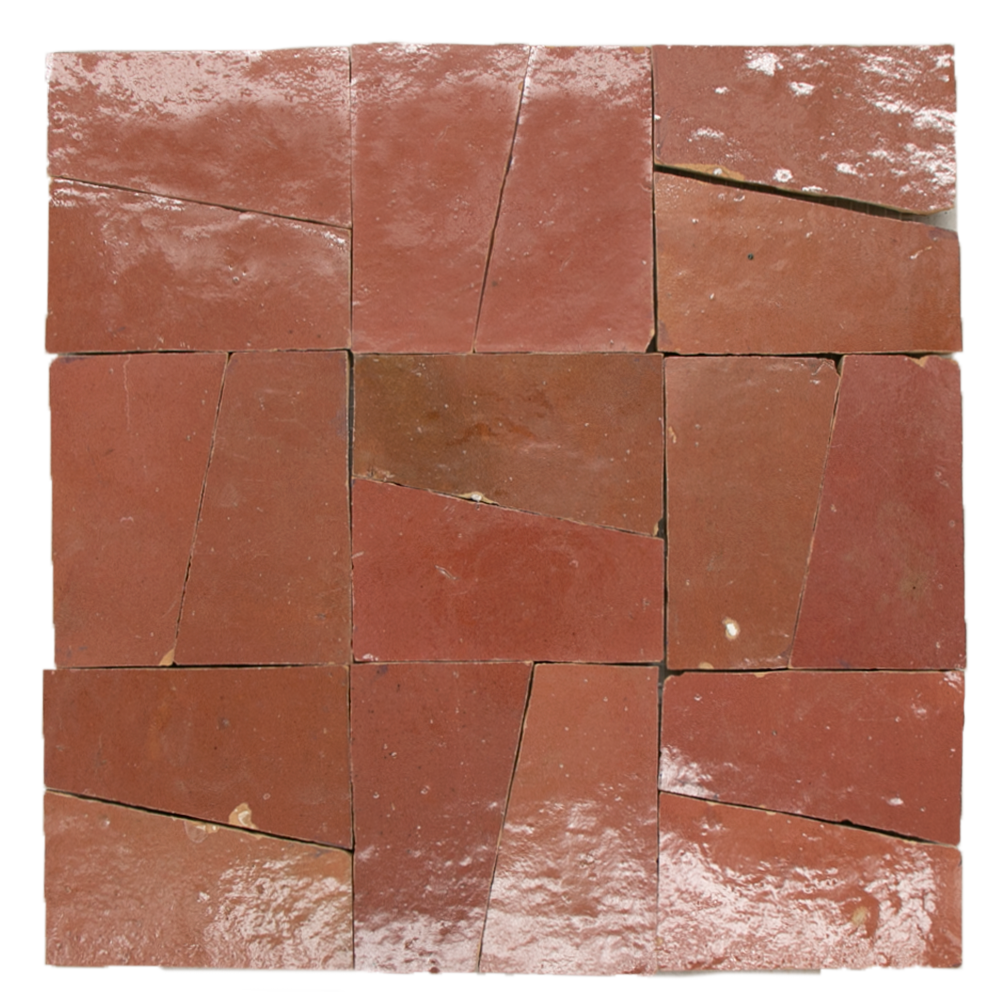 Zellige Rose Rouge Oblique