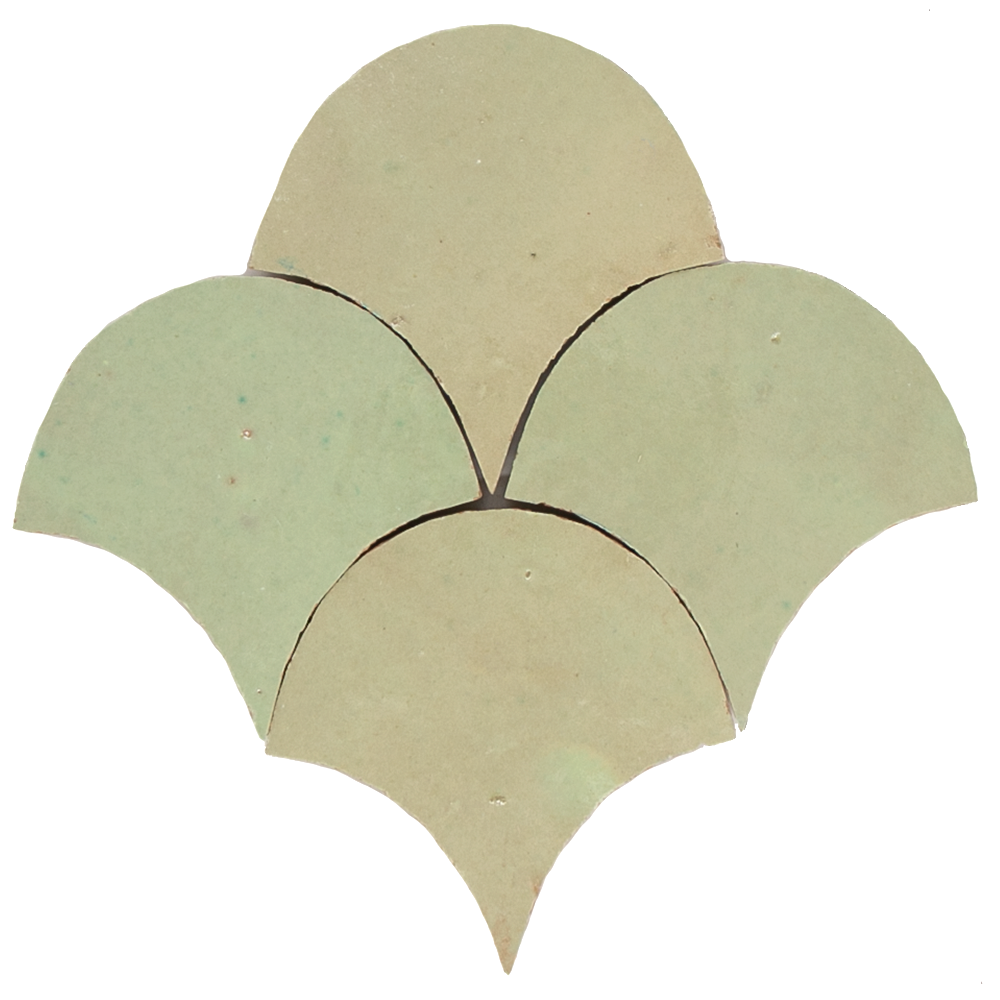 Zellige Vert Vieux Poisson Echelles