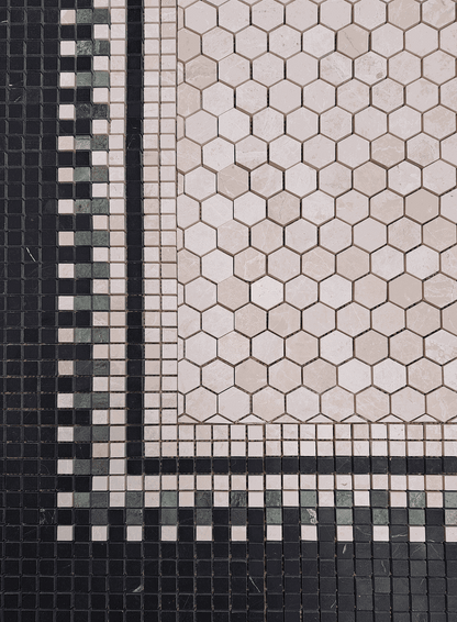 Mosaic Corner Block Pattern Bottocino