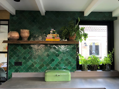 Zellige Vert Foncee Poisson Echelles