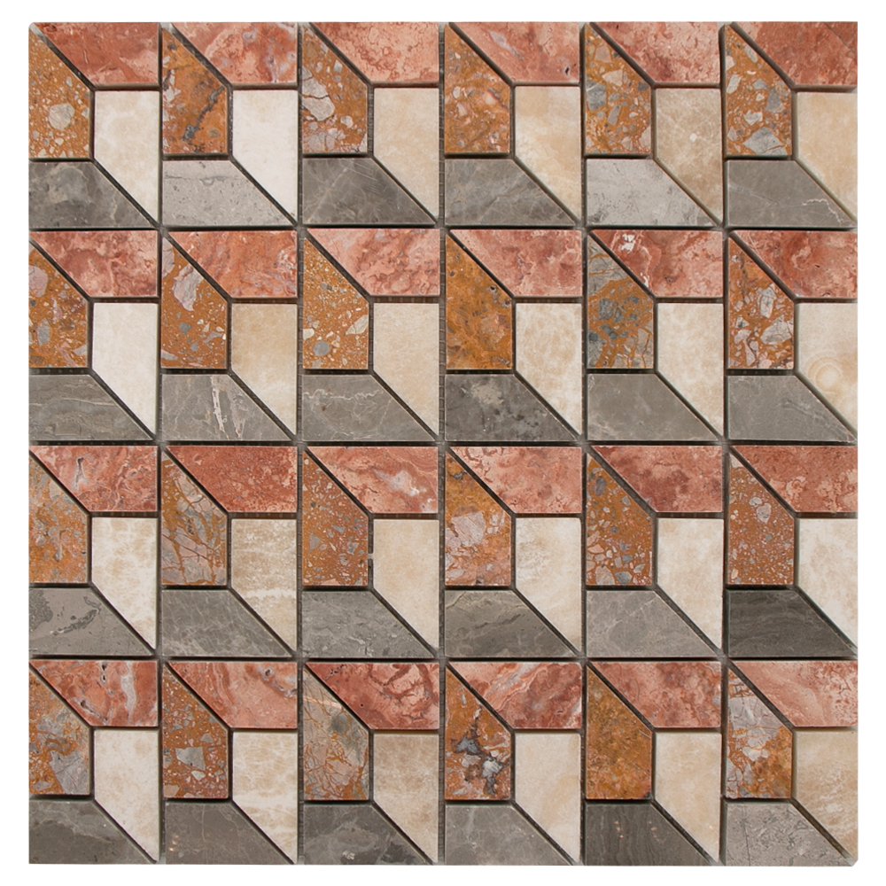 Mosaic 3D Cream Red