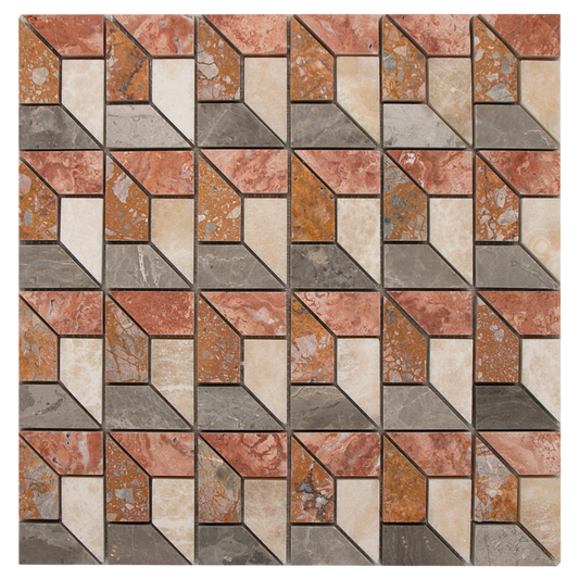 Mosaic 3D Cream Red
