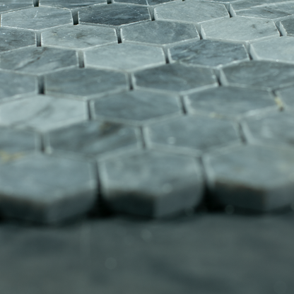 Mosaic Hexagon Plain Blue Stone