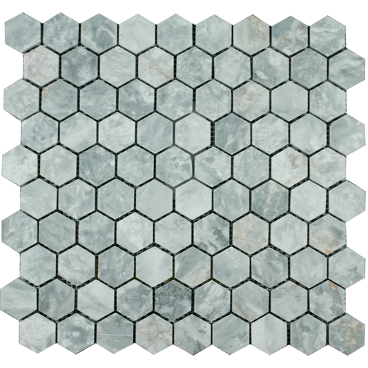Mosaic Hexagon Plain Silver Shadow