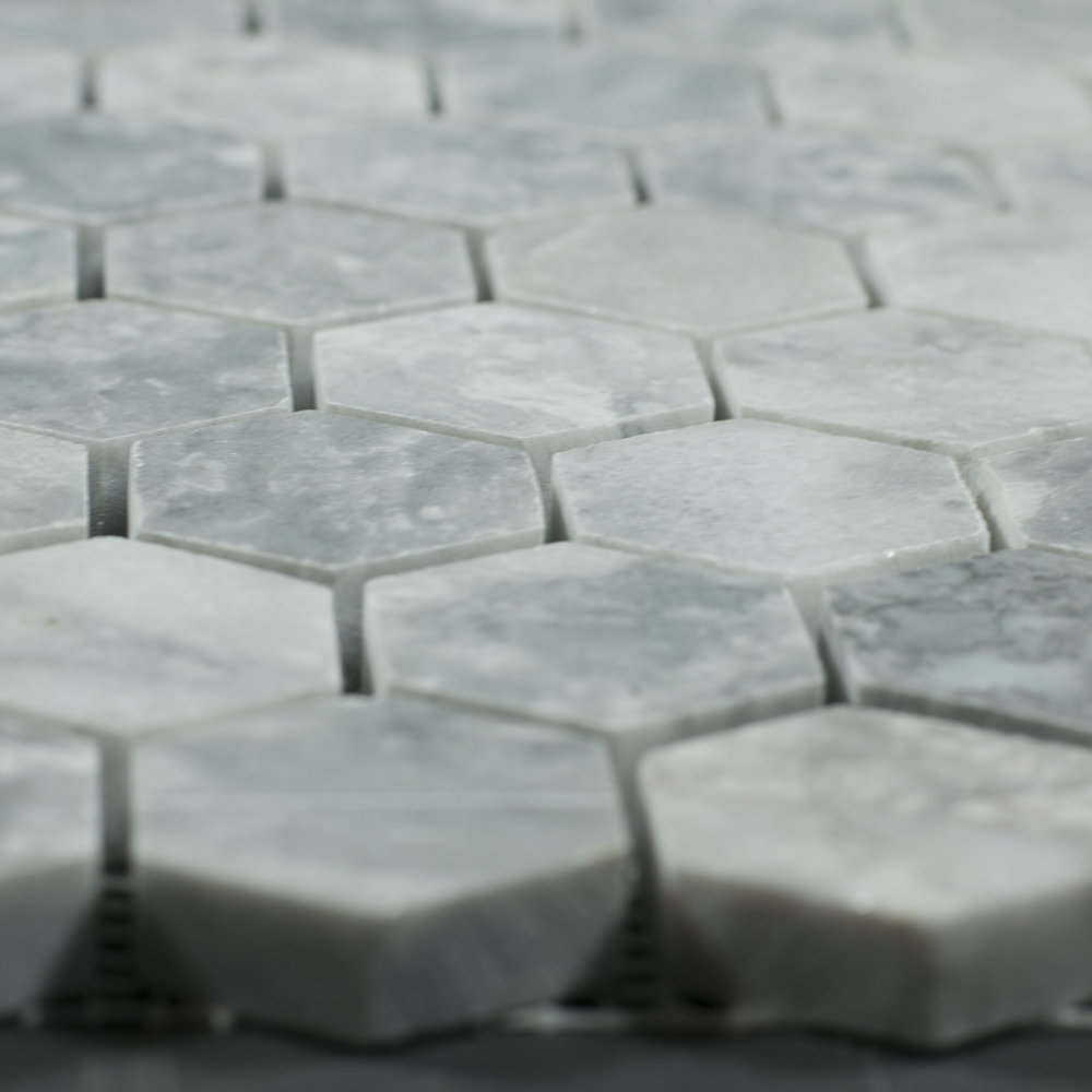 Mosaic Hexagon Plain Silver Shadow
