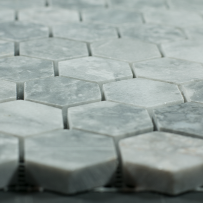 Mosaic Hexagon Plain Silver Shadow