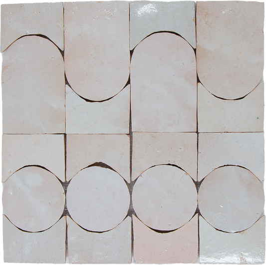 Zellige Gris Rose Soleil