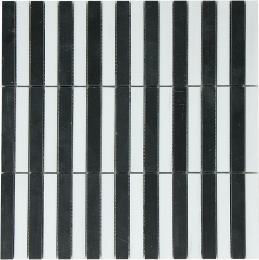 Mosaic Kitkat Stripe Black White