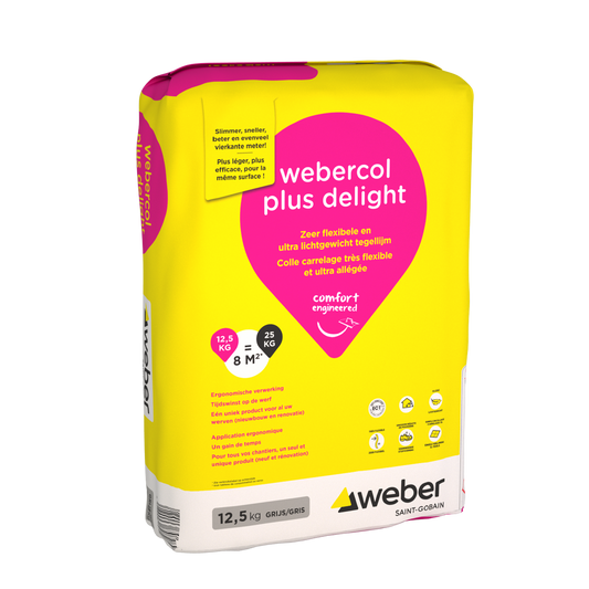 Tegellijm - Webercol Plus Delight Grijs 12,5kg