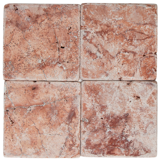 Brick Square 10 Red Travertine
