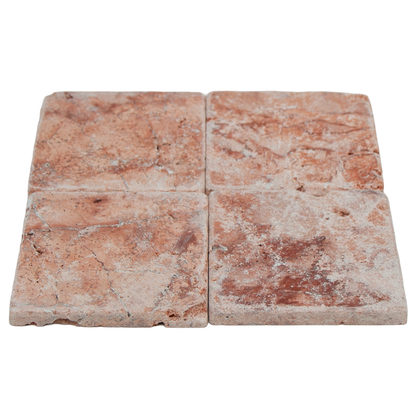 Brick Square 10 Red Travertine
