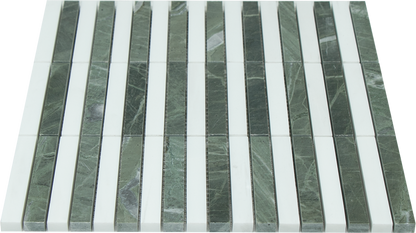 Mosaic Kitkat Stripe Green White