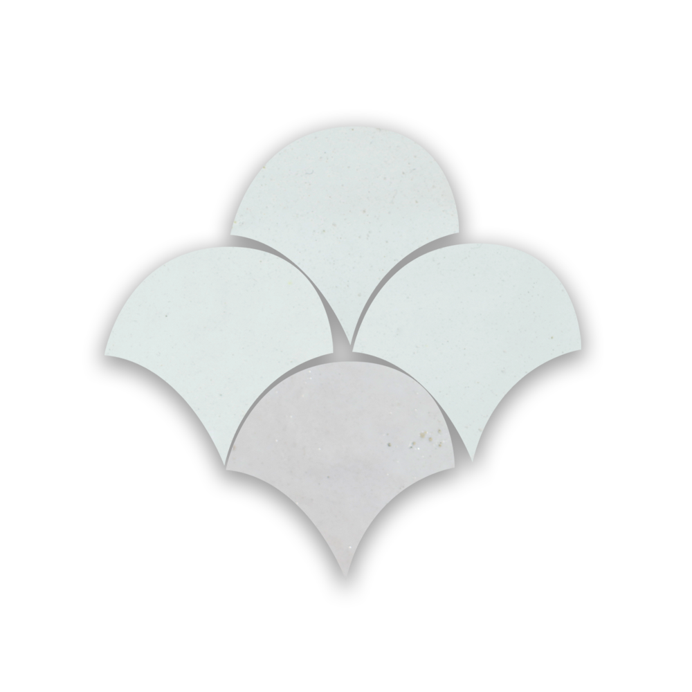 Zellige Neige Blanc Poisson Echelles