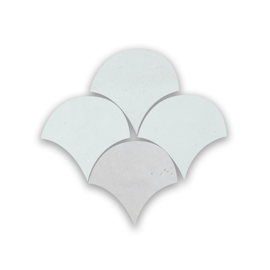 Zellige Neige Blanc Poisson Echelles