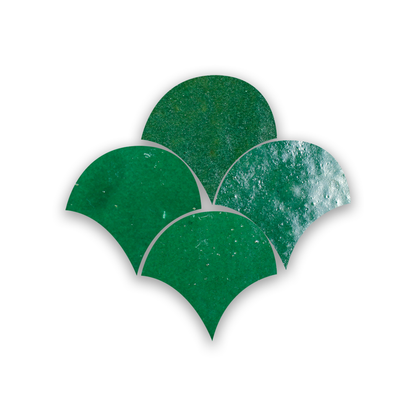 Zellige Vert Foncee Poisson Echelles