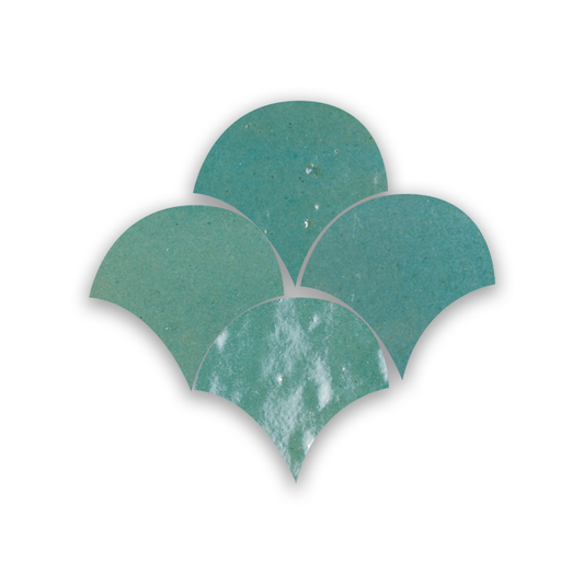 Zellige Vert Gris Poisson Echelles