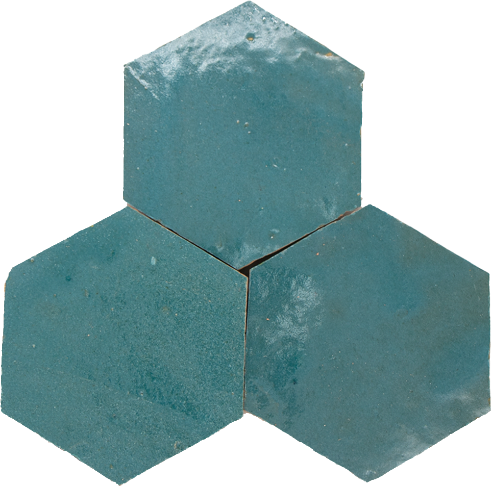 Zellige Atlas Petrol Hexagone