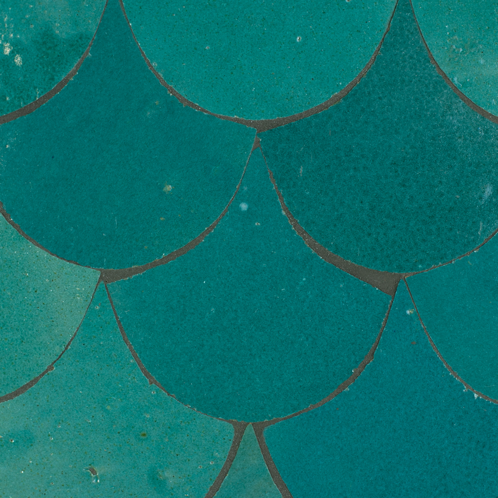 Zellige Atlas Petrol Poisson Echelles