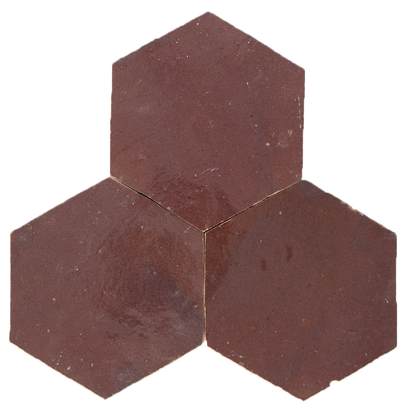 Zellige Aubergine Clair Hexagone