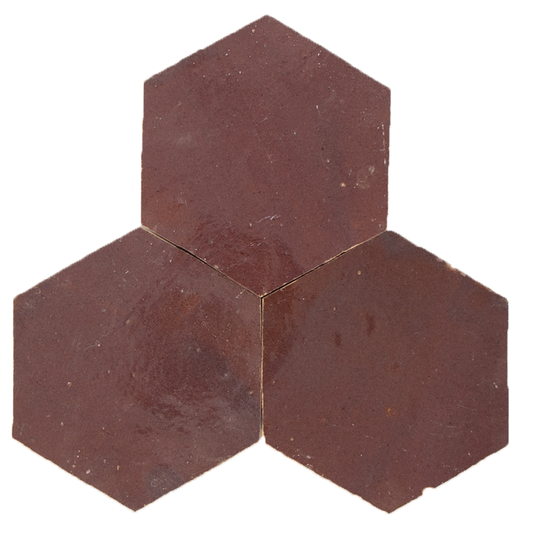 Zellige Aubergine Clair Hexagone