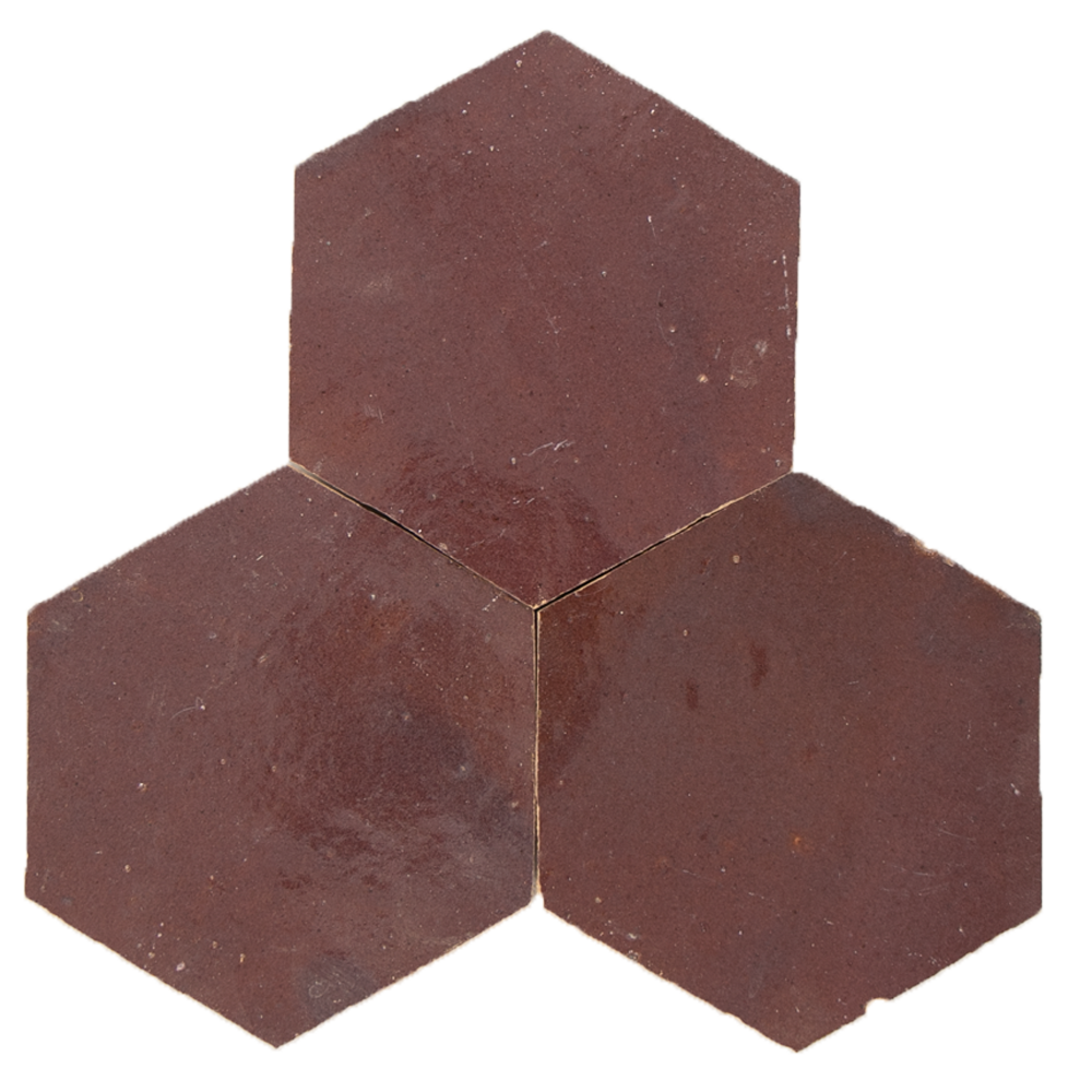 Zellige Aubergine Clair Hexagone