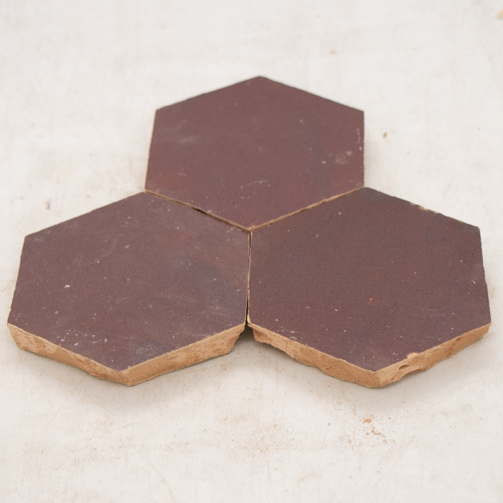 Zellige Aubergine Clair Hexagone