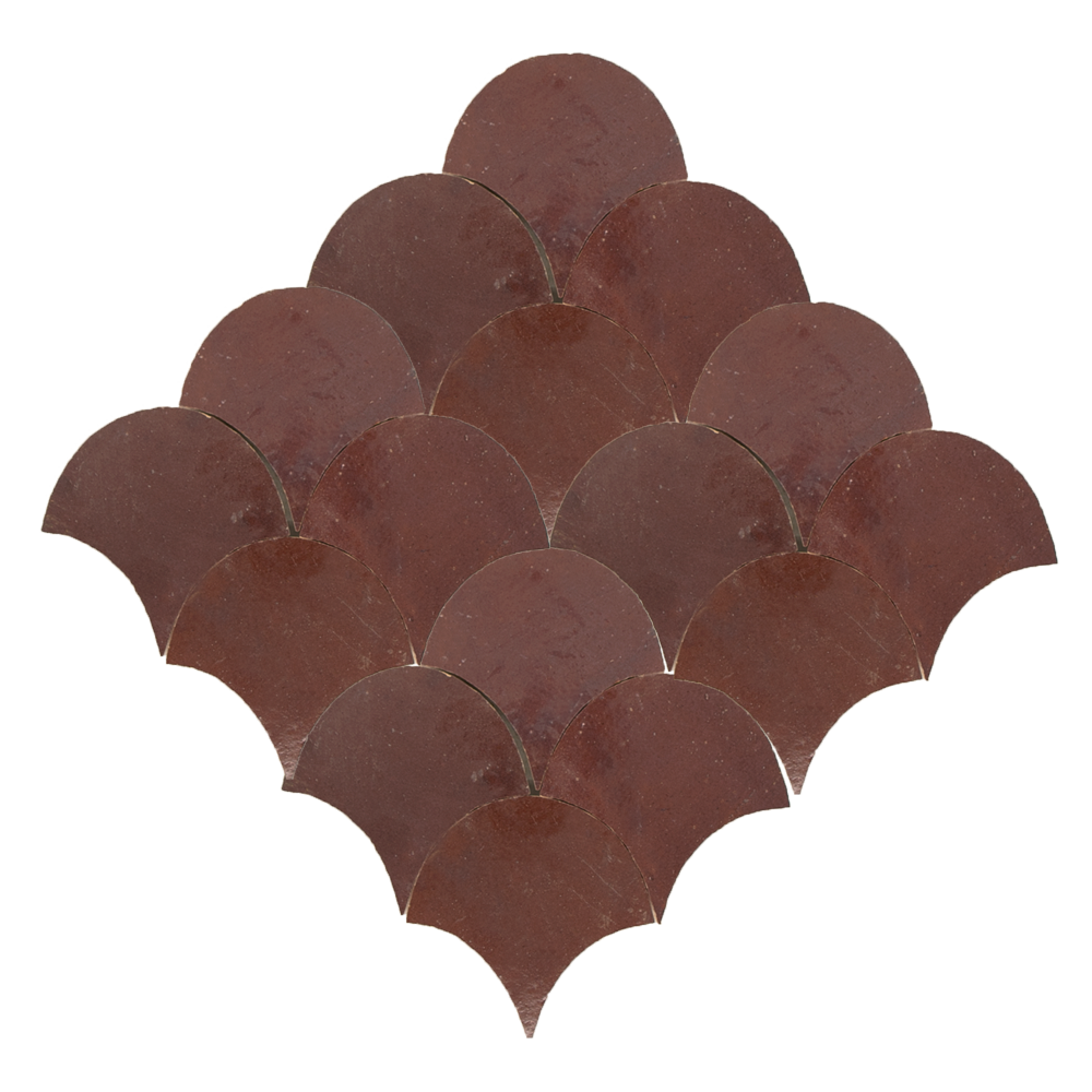 Zellige Aubergine Clair Poisson Echelles