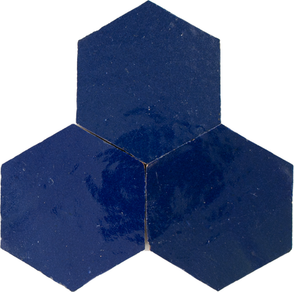 Zellige Bleu Foncee Hexagone