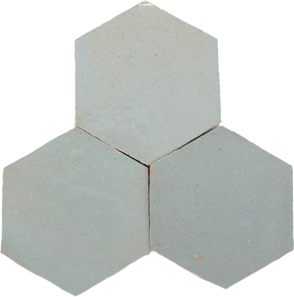 Zellige Bleu Lumiere Hexagone