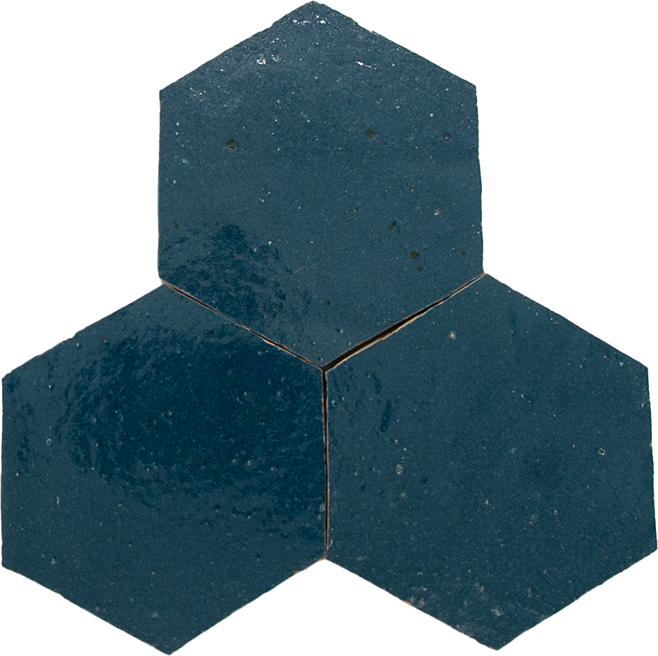 Zellige Bleu Marine Hexagone