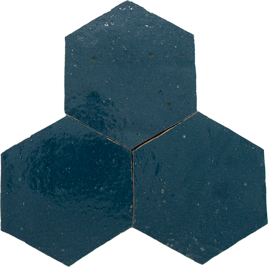 Zellige Bleu Marine Hexagone