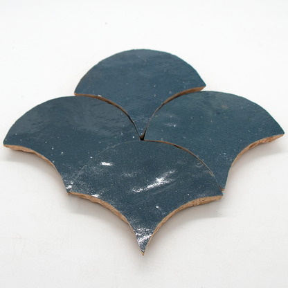 Zellige Bleu Marine Poisson Echelles