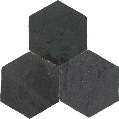 Zellige Charcoal Hexagone