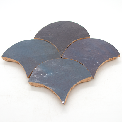 Zellige Gris Aubergine Poisson Echelles