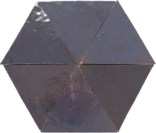 Zellige Gris Aubergine Triangle