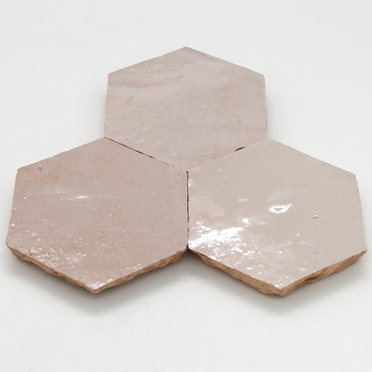 SAM Zellige Gris Rose Hexagone