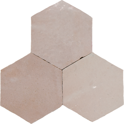 Zellige Gris Rose Hexagone