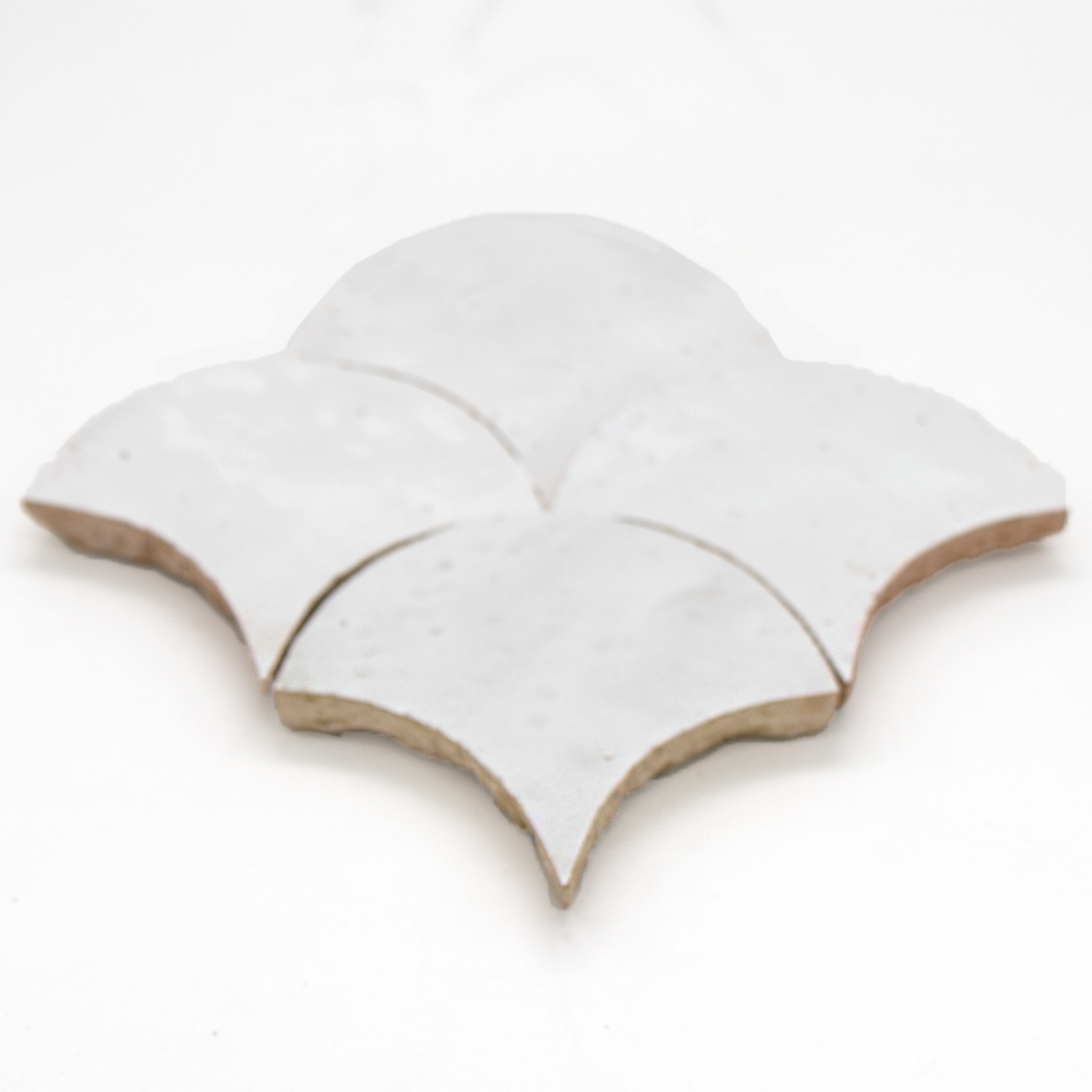 Zellige Neige Blanc Poisson Echelles