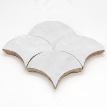 Zellige Neige Blanc Poisson Echelles