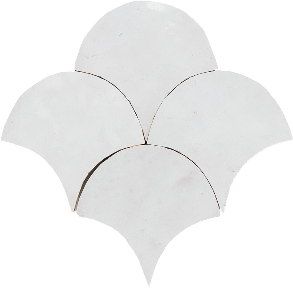 Zellige Neige Blanc Poisson Echelles