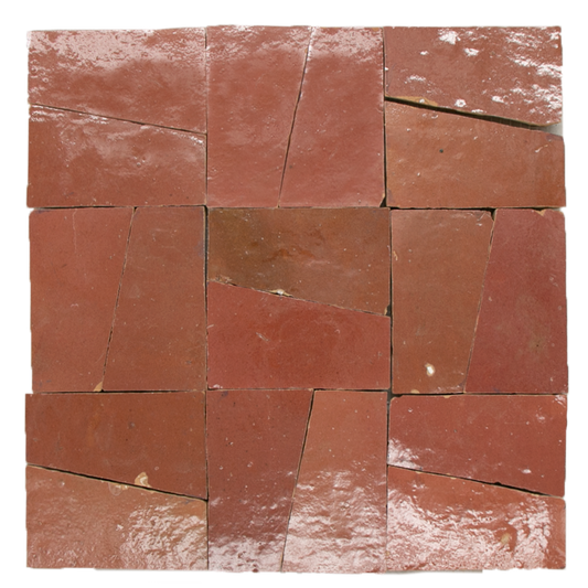 Zellige Rose Rouge Oblique