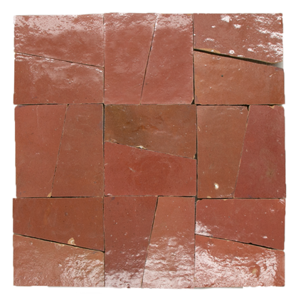 Zellige Rose Rouge Oblique