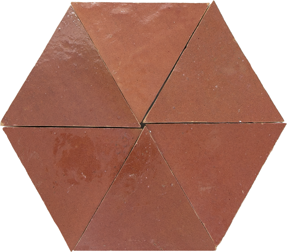 Zellige Rose Rouge Triangle