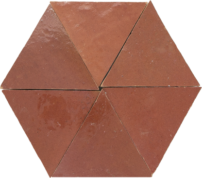 Zellige Rose Rouge Triangle