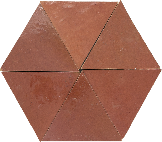 Zellige Rose Rouge Triangle